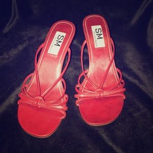 Red slip on heels